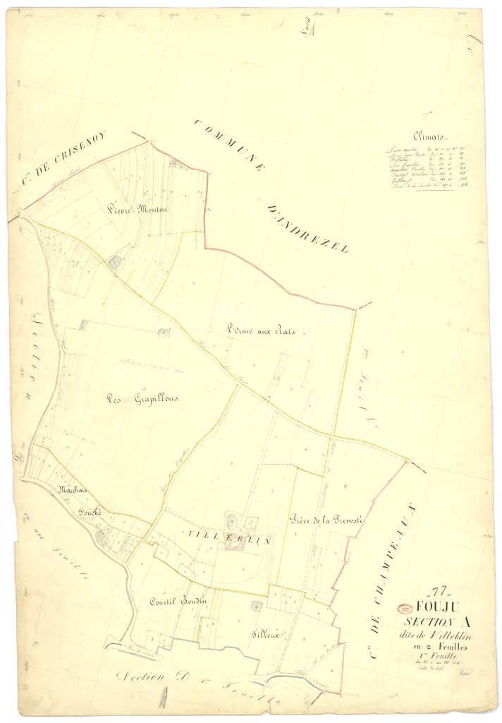 Section A dite de Villeblin, en 2 feuilles, 1ere feuille