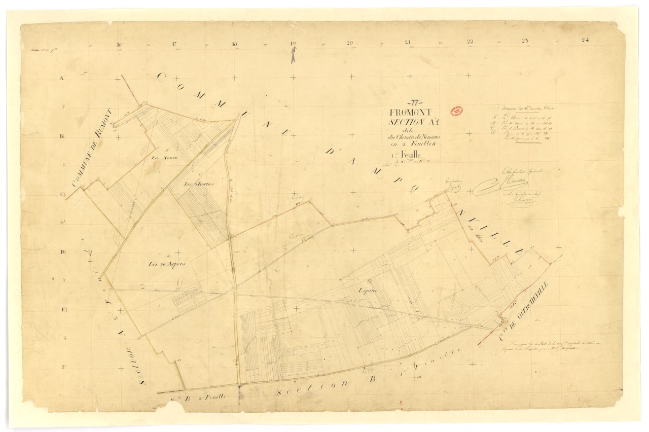 Section A dite du Chemin-de-Nemours, en 2 feuilles, 1ere feuille