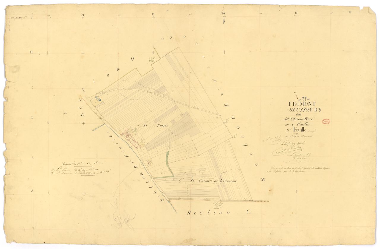 Section B dite du Champ-Ferr�, en 3 feuilles, 3eme feuille