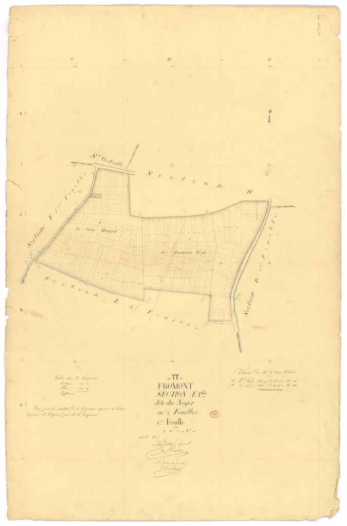 Section E dite du Noyer, en 2 feuilles, 1ere feuille