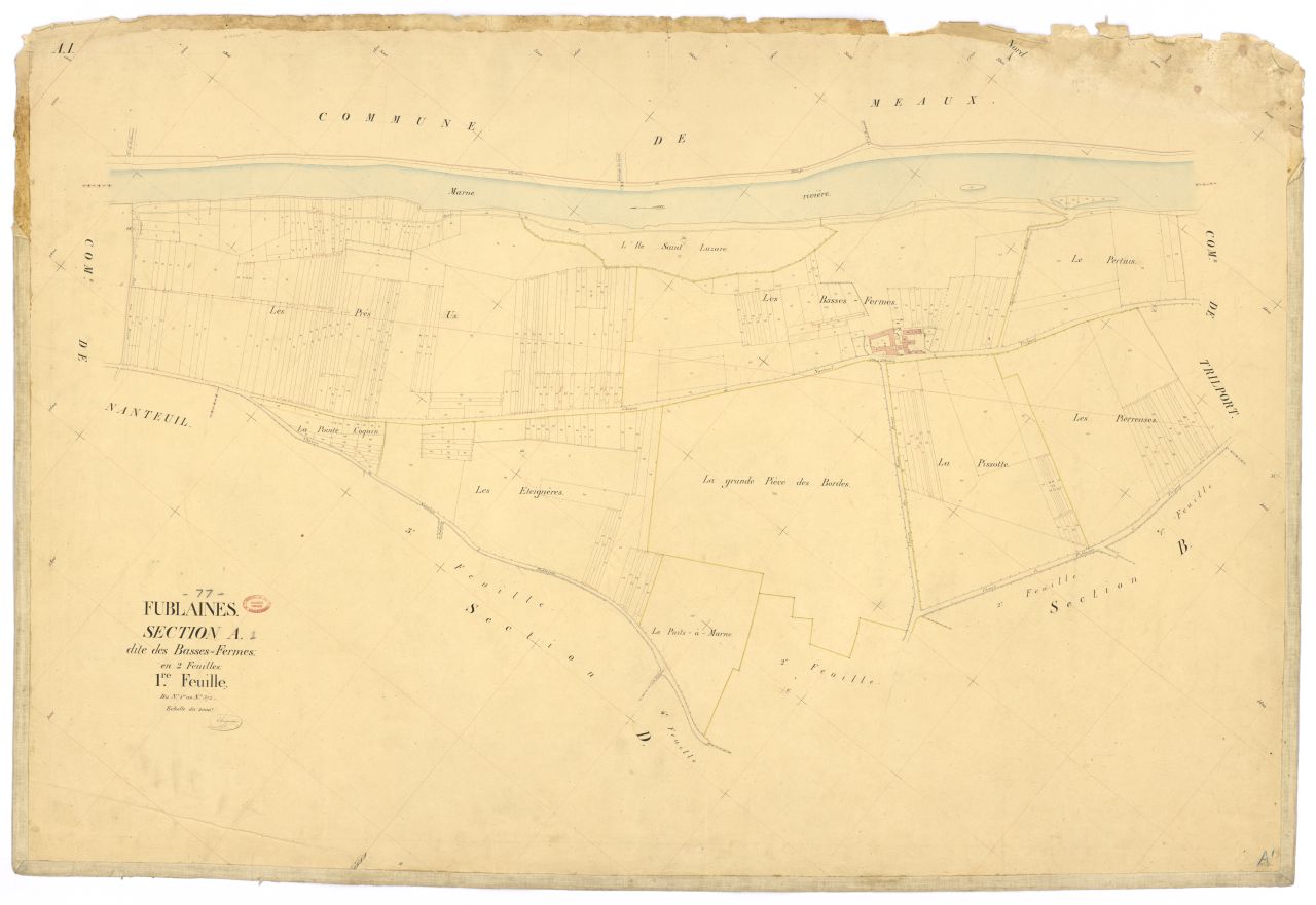 Section A dite des Basses-Fermes, en 2 feuilles, 1ere feuille