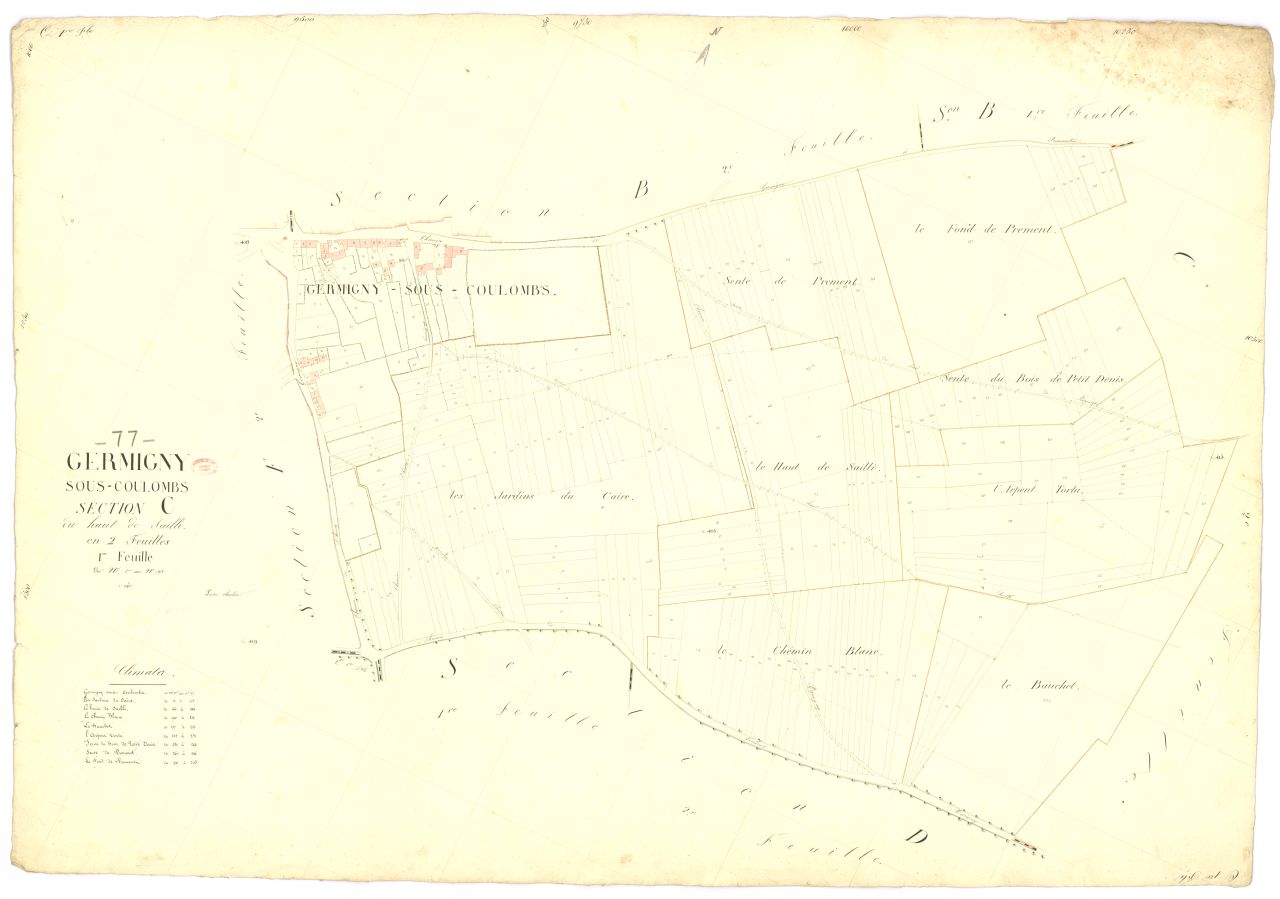 Section C dite du Haut-de-Sailli, en 2 feuilles, 1ere feuille
