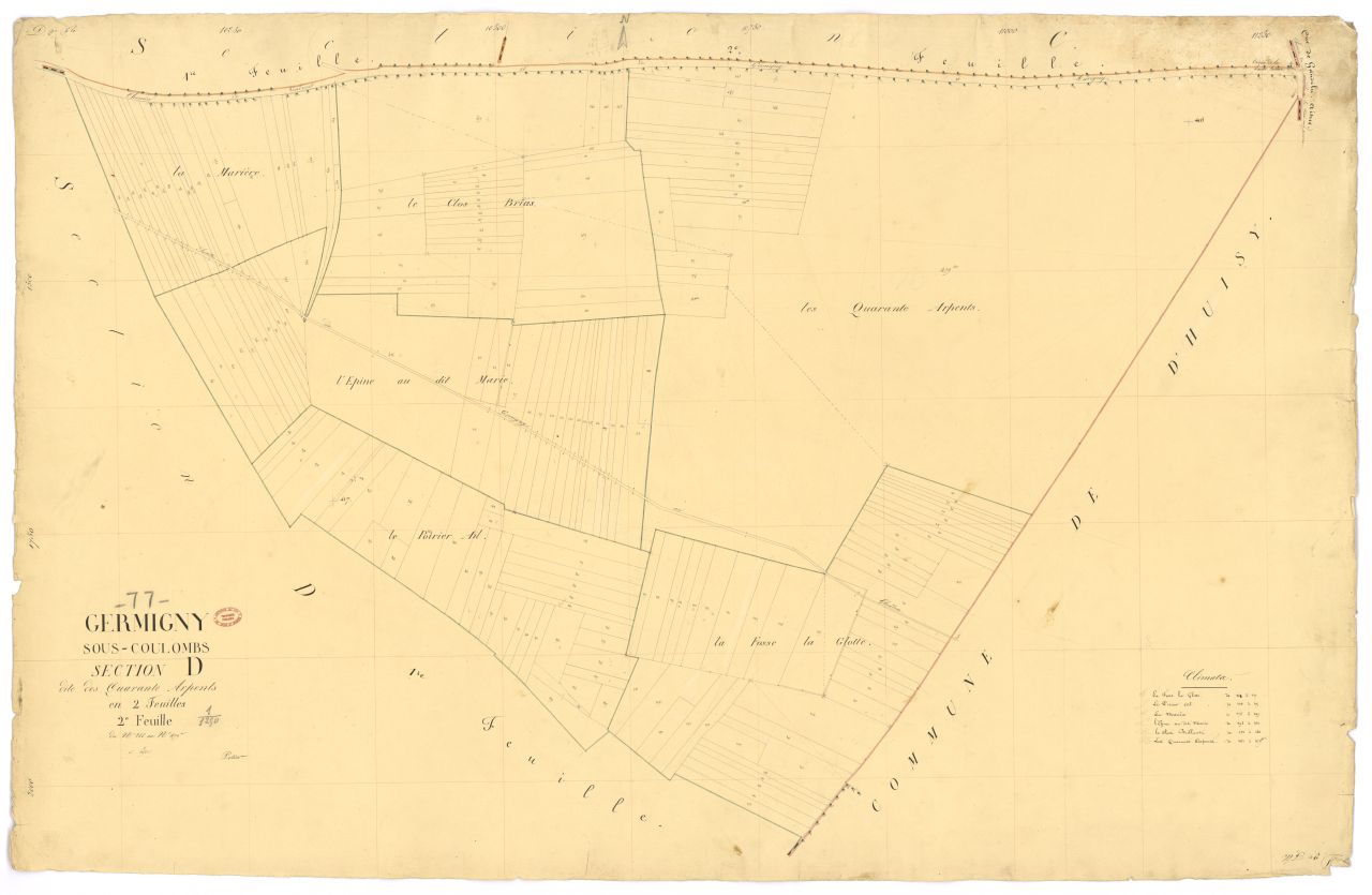 Section D dite des Quarante-Arpents, en 2 feuilles, 2eme feuille