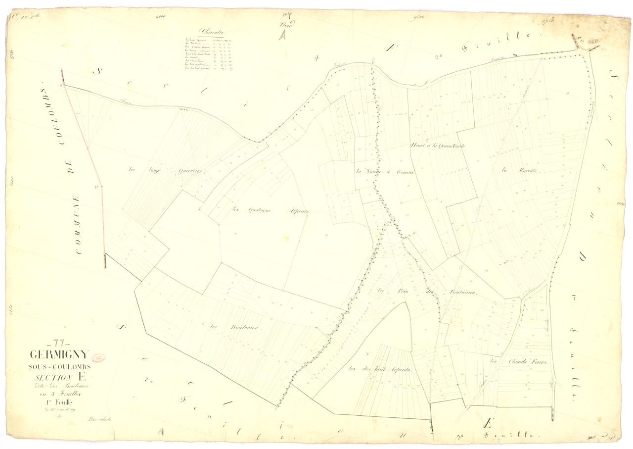 Section E dite des Bouleaux, en 3 feuilles, 1ere feuille