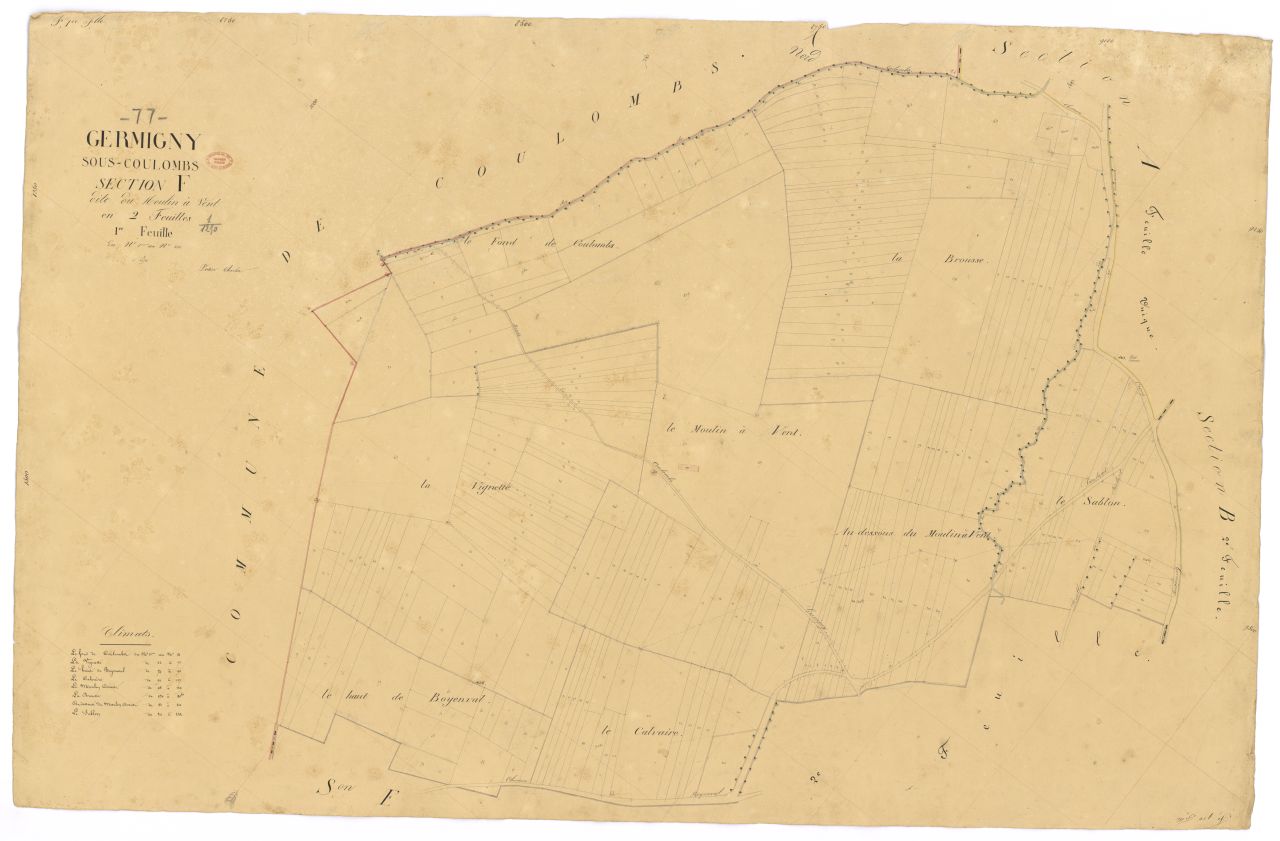 Section F dite du Moulin-a-Vent, en 2 feuilles, 1ere feuille