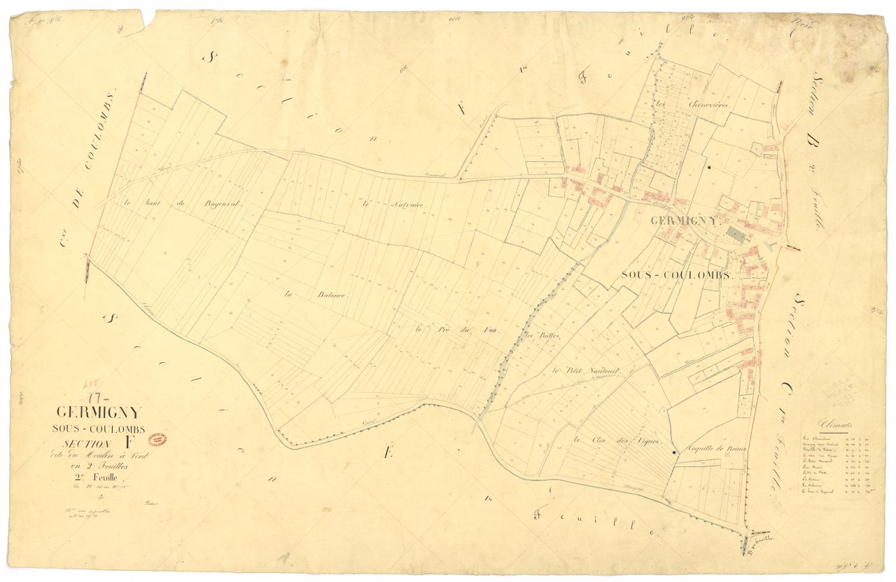 Section F dite du Moulin-a-Vent, en 2 feuilles, 2eme feuille