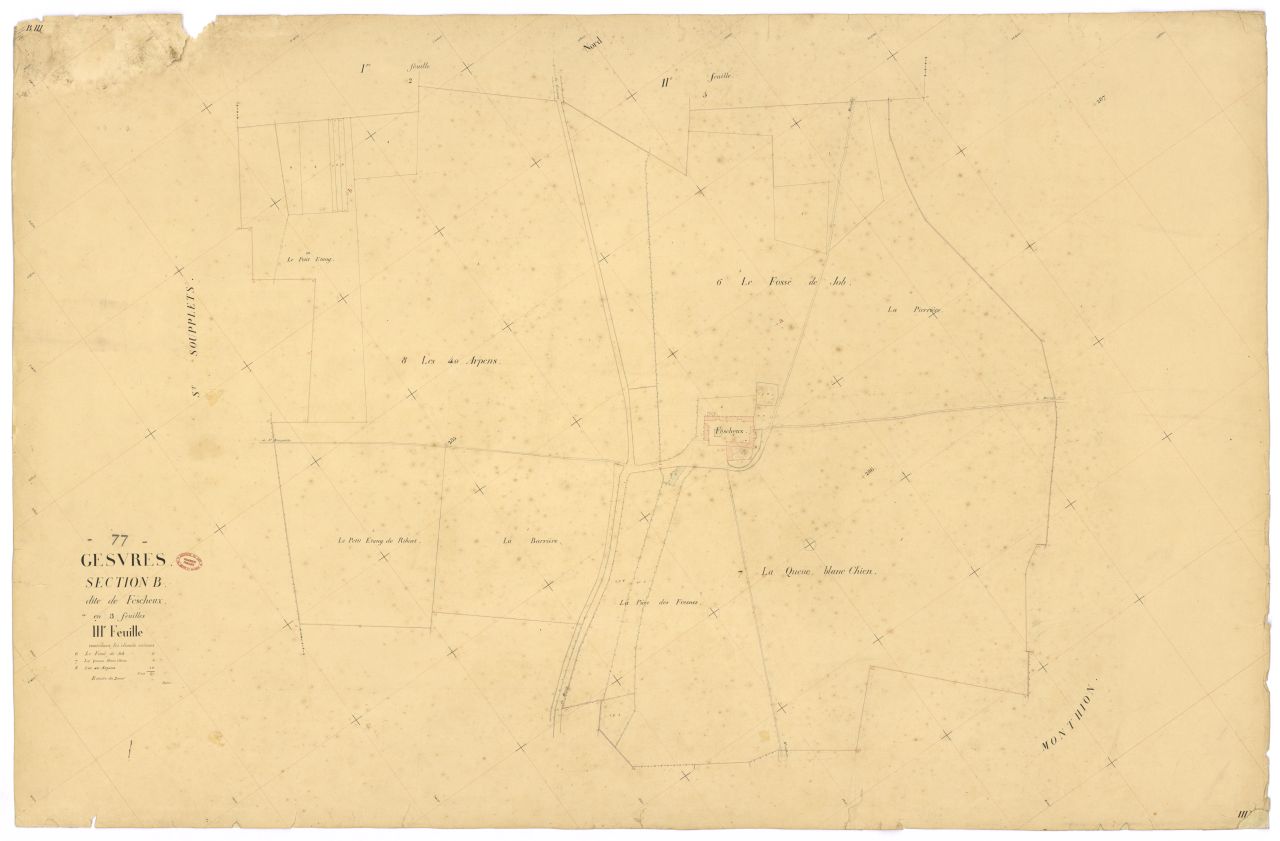 Section B dite de Fescheux, en 3 feuilles, 3eme feuille