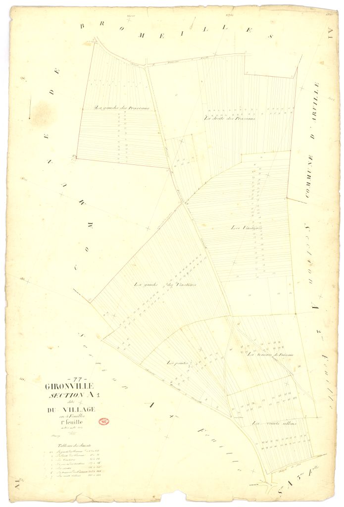 Section A dite du Village, en 5 feuilles, 1ere feuille