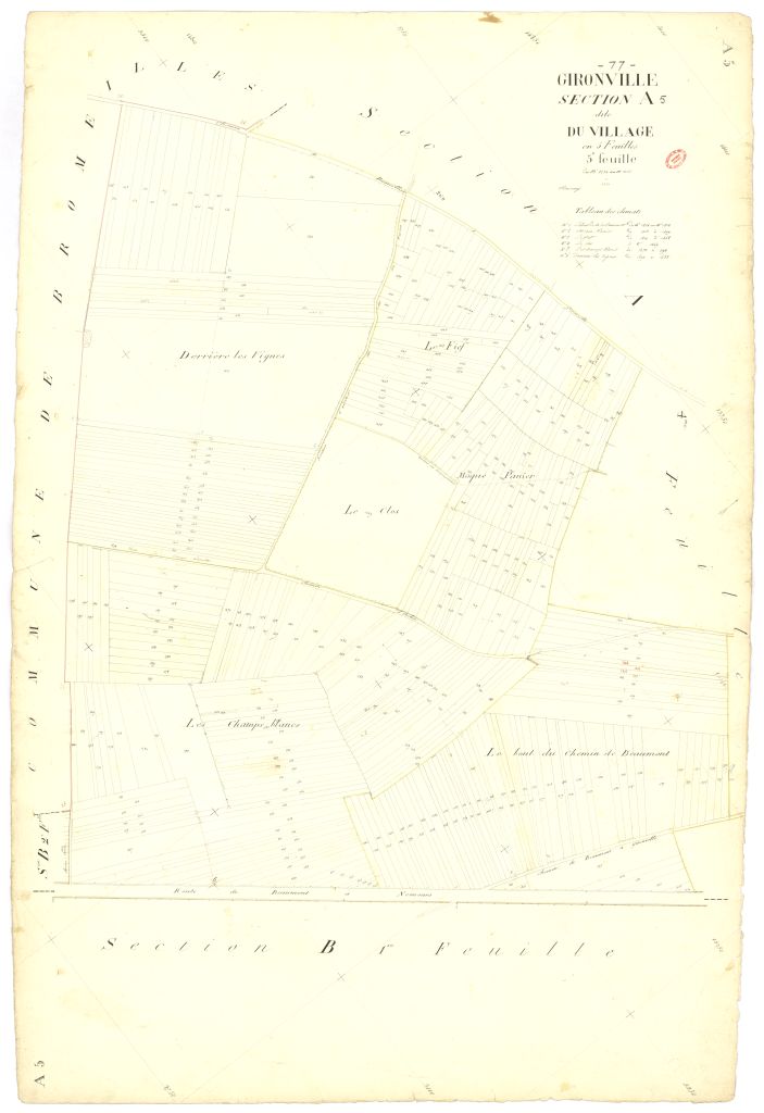 Section A dite du Village, en 5 feuilles, 5eme feuille