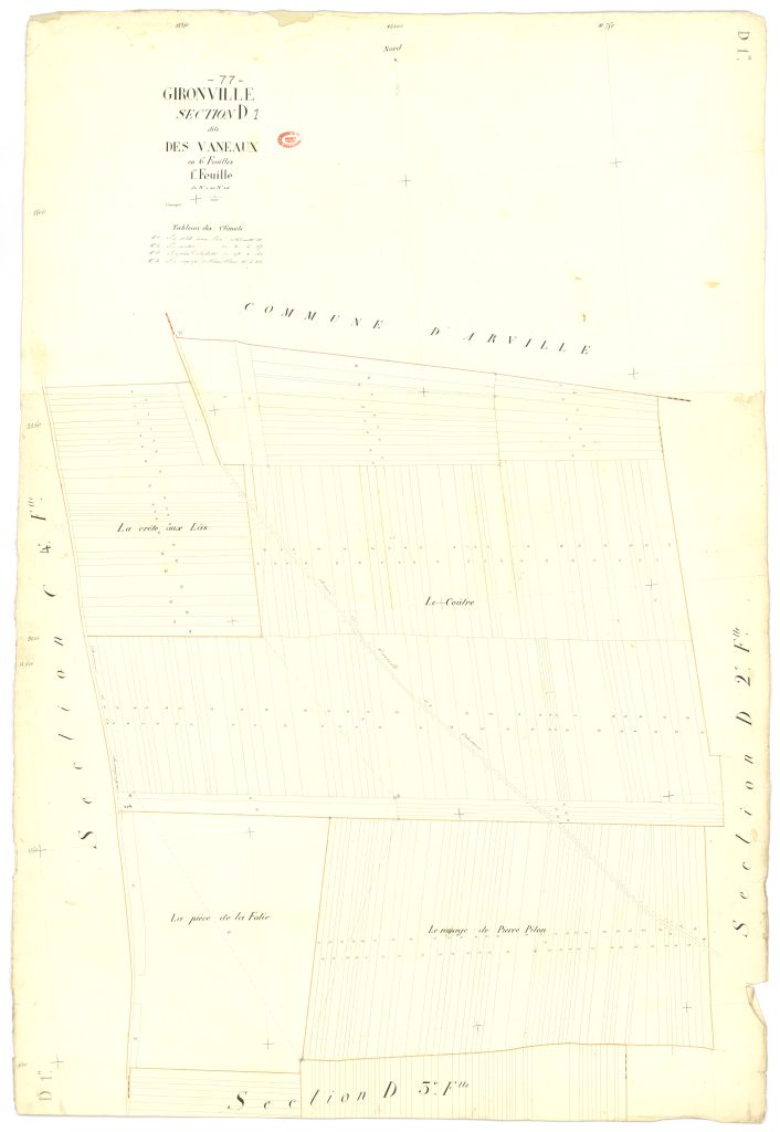 Section D dite de Vaneaux, en 6 feuilles, 1ere feuille