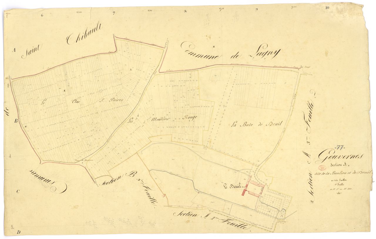 Section A dite de la Banlieue et de Deuil, en 3 feuilles, 1ere feuille