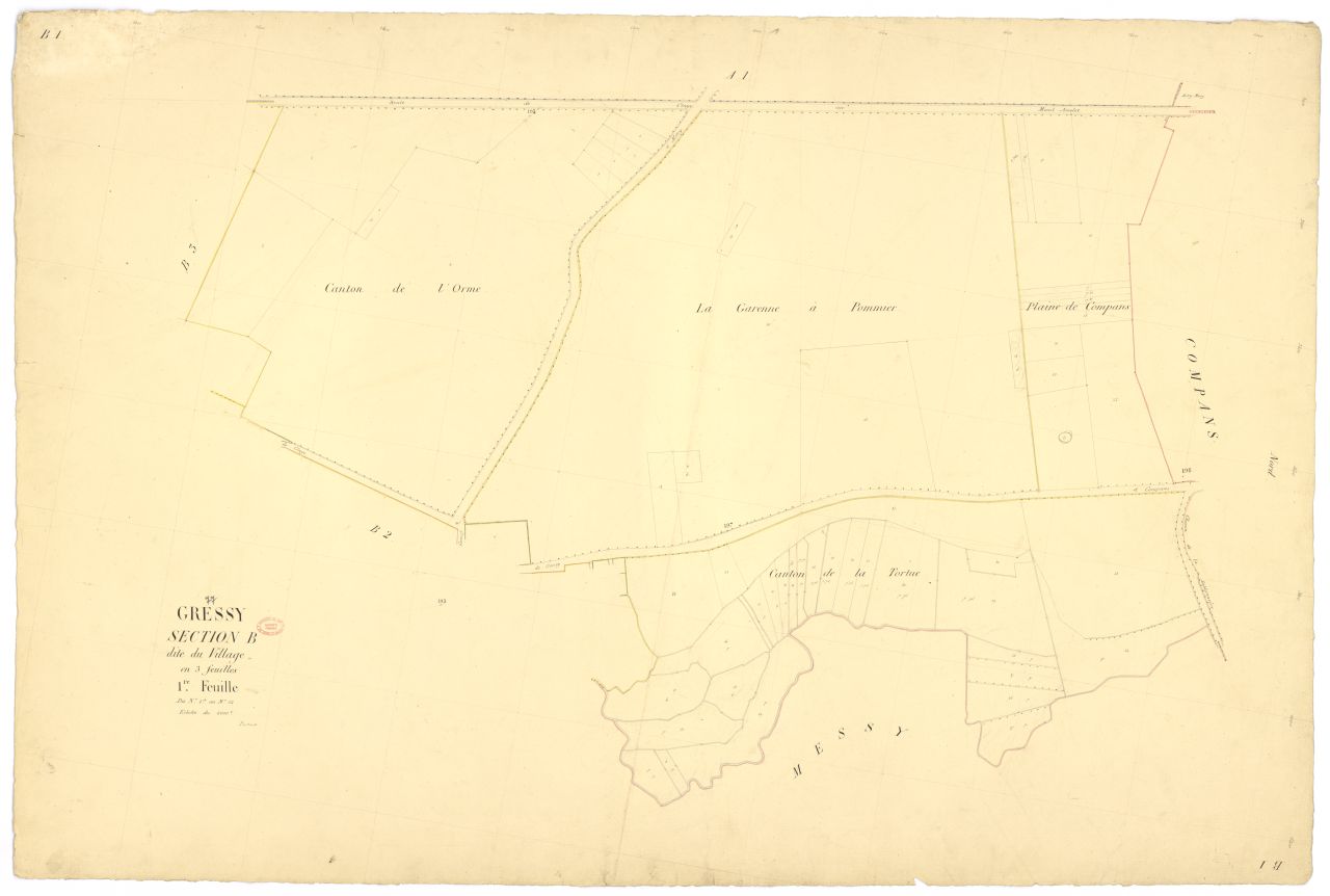 Section B dite du Village, en 3 feuilles, 1ere feuille