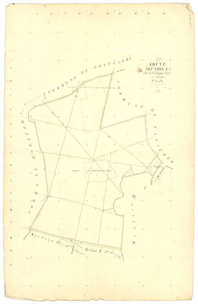 Section A dite de la Longue-Vente, en 2 feuilles, 1ere feuille