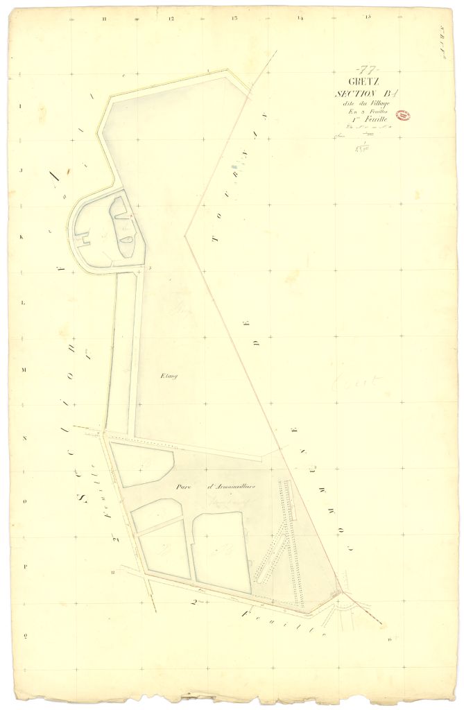 Section B dite du Village, en 3 feuilles, 1ere feuille