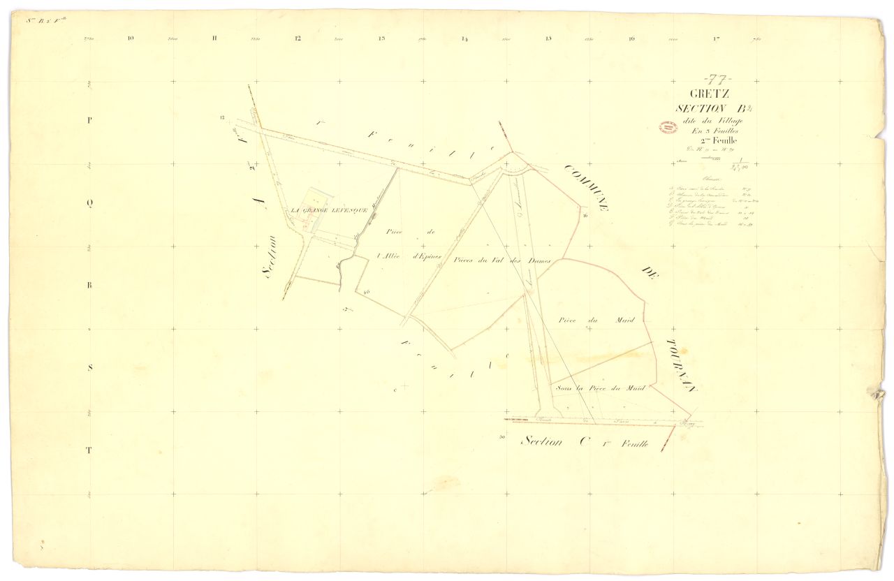 Section B dite du Village, en 3 feuilles, 2eme feuille