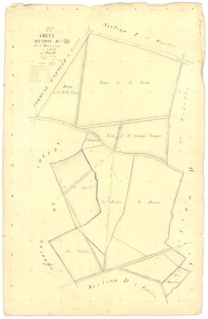 Section D dite de Maison-Rouge, en 3 feuilles, 1ere feuille