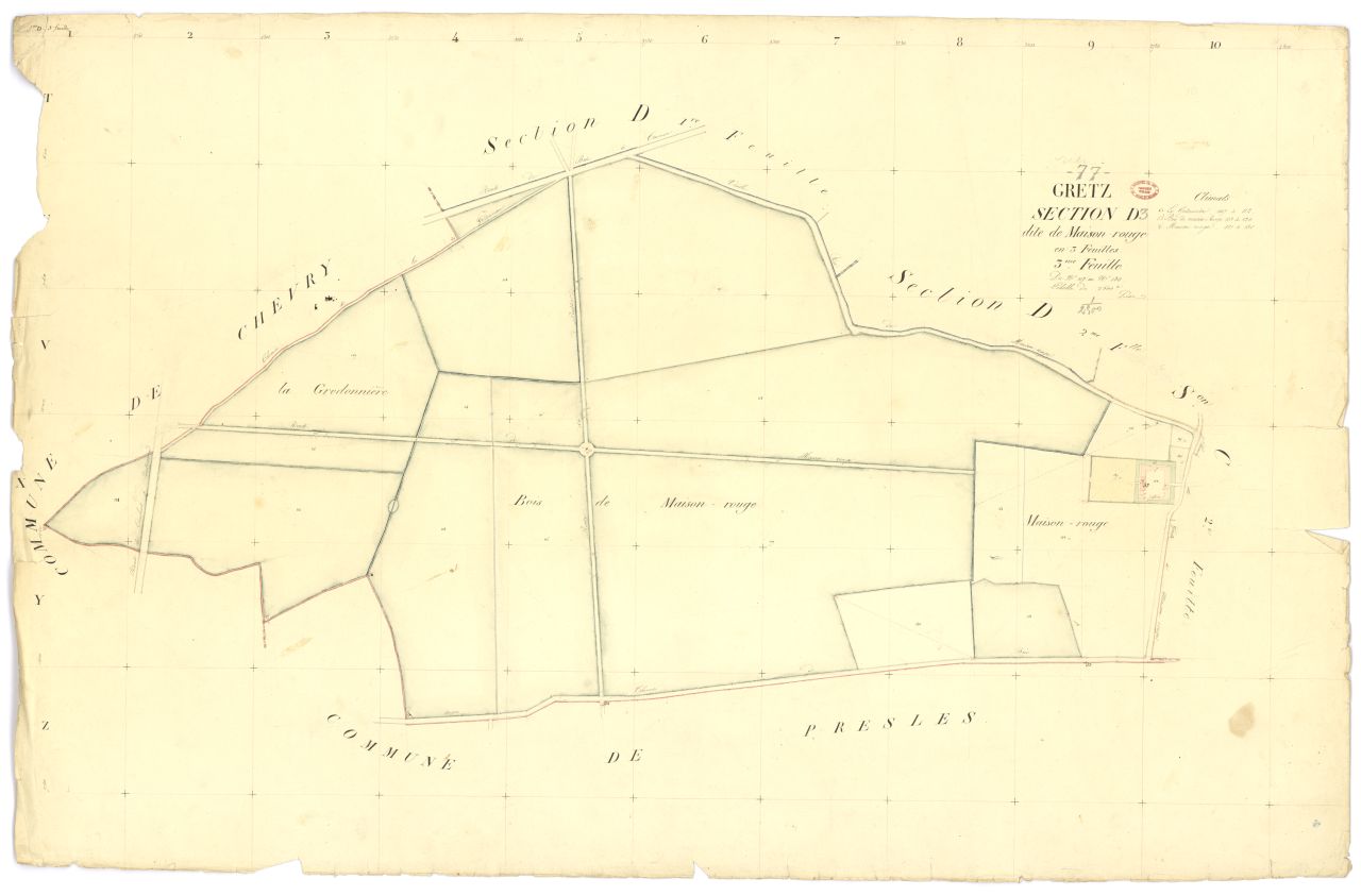 Section D dite de Maison-Rouge, en 3 feuilles, 3eme feuille