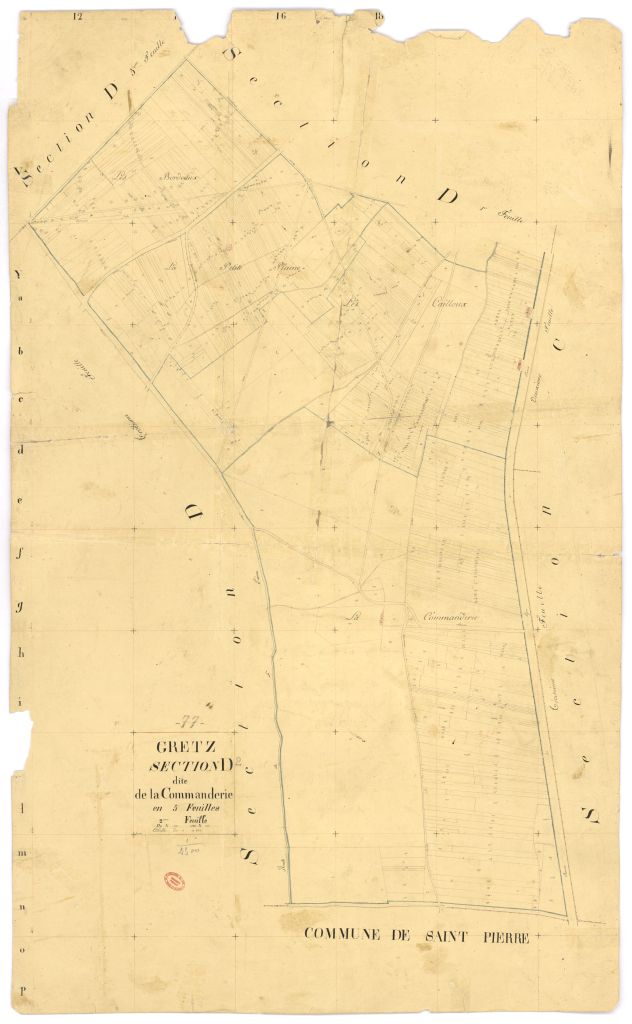 Section D dite de la Commanderie, en 5 feuilles, 2eme feuille
