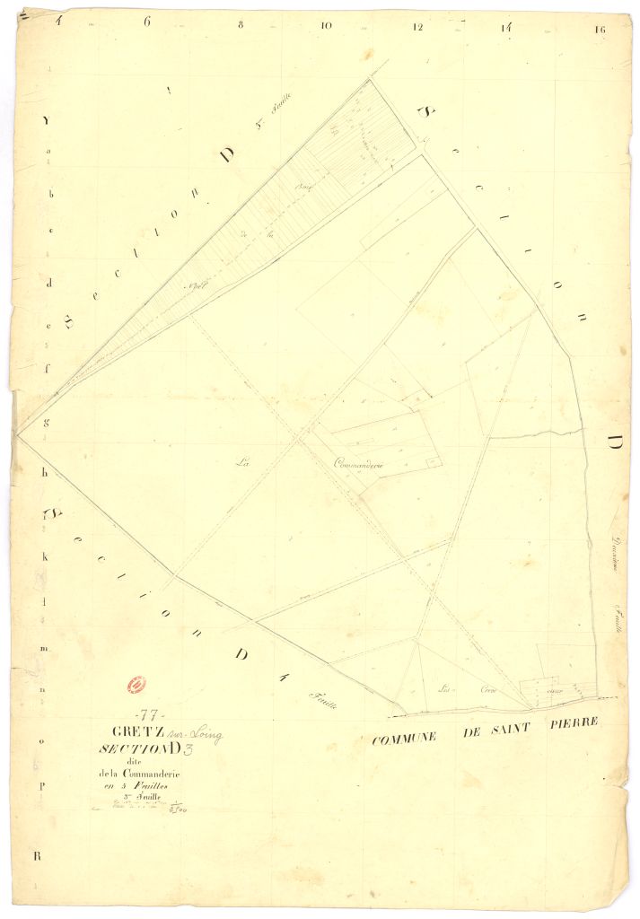 Section D dite de la Commanderie, en 5 feuilles, 3eme feuille