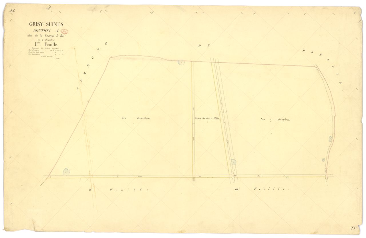 Section A dite de la Grange-le-Roi, en 4 feuilles, 1ere feuille