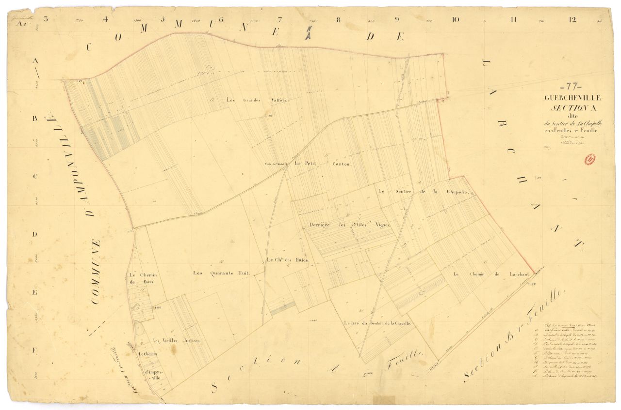 Section A dite du Sentier-de-la-Chapelle, en 2 feuilles, 1ere feuille