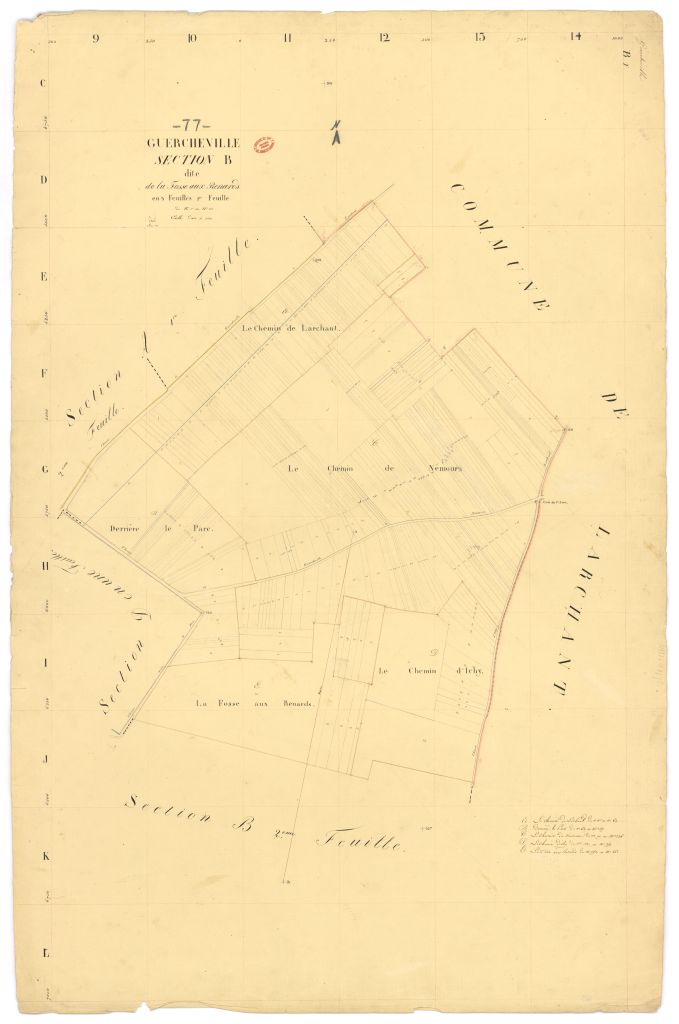 Section B dite de la Fosse-aux-Renards, en 3 feuilles, 1ere feuille