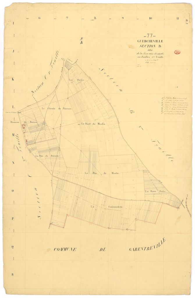 Section B dite de la Fosse-aux-Renards, en 3 feuilles, 3eme feuille