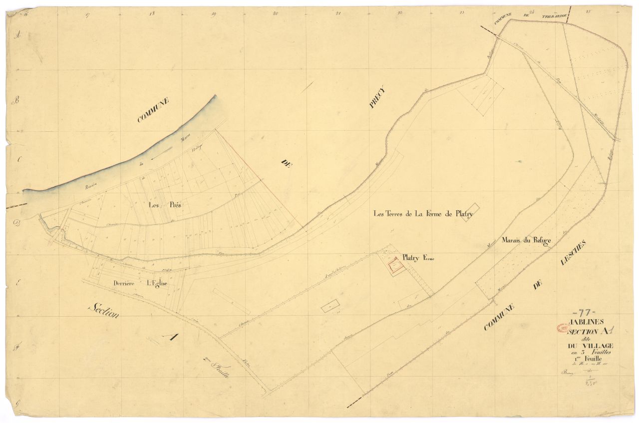 Section A dite du Village, en 3 feuilles, 1ere feuille