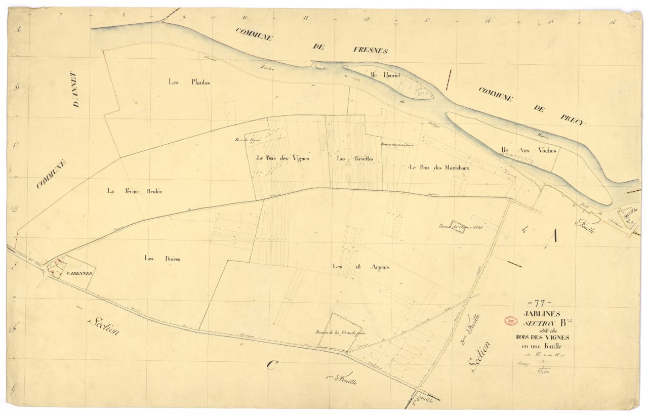 Section B dite du Bois-des-Vignes, feuille unique