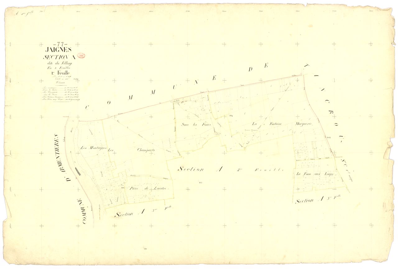 Section A dite du Village, en 3 feuilles, 1ere feuille