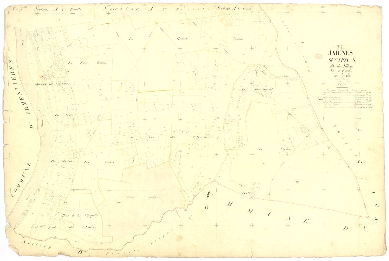 Section A dite du Village, en 3 feuilles, 3eme feuille