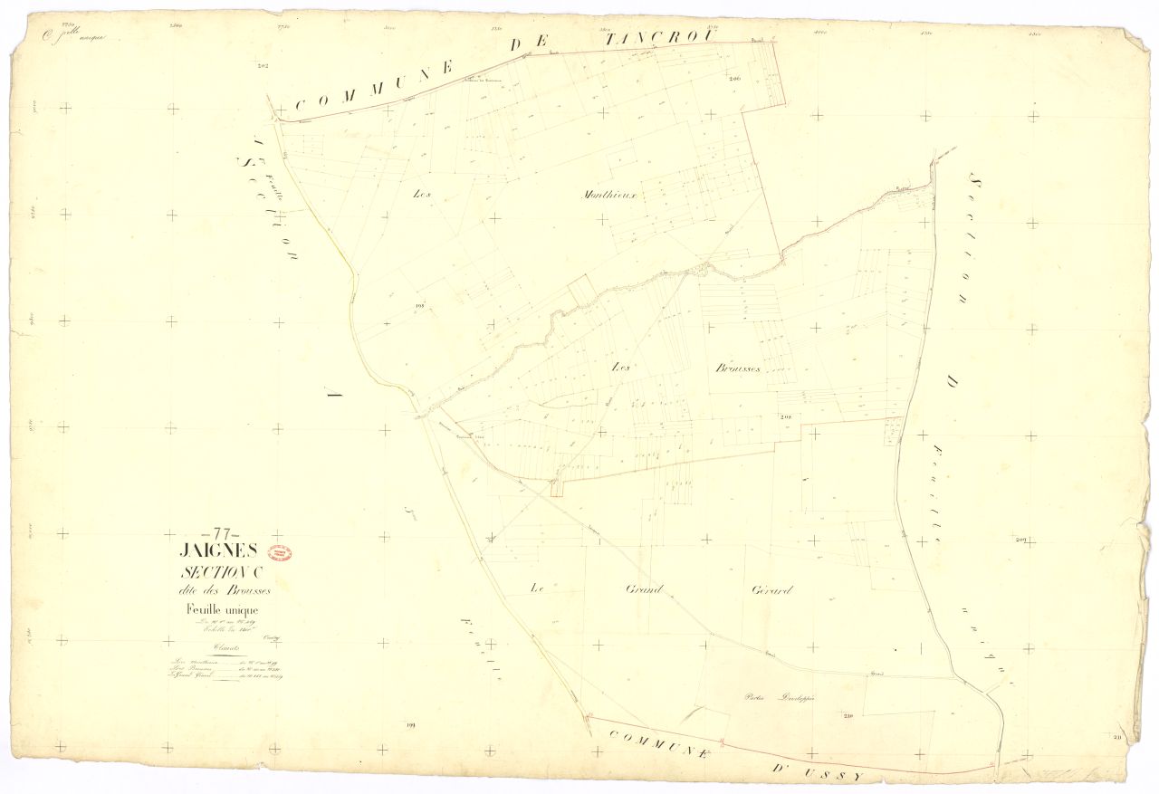 Section C dite des Brousses, feuille unique