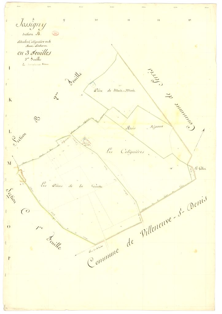 Section B dite de Cotigniere et du Bout-Pecheret, en 3 feuilles, 3eme feuille