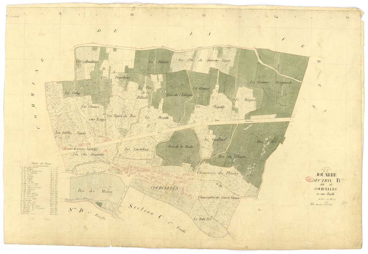 Section B dite de Courcelles, feuille unique