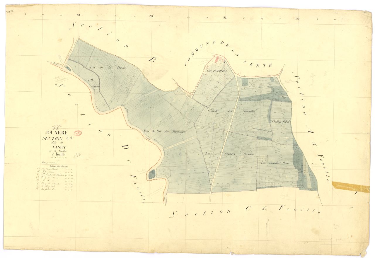 Section C dite de Vanry, en 3 feuilles, 1ere feuille