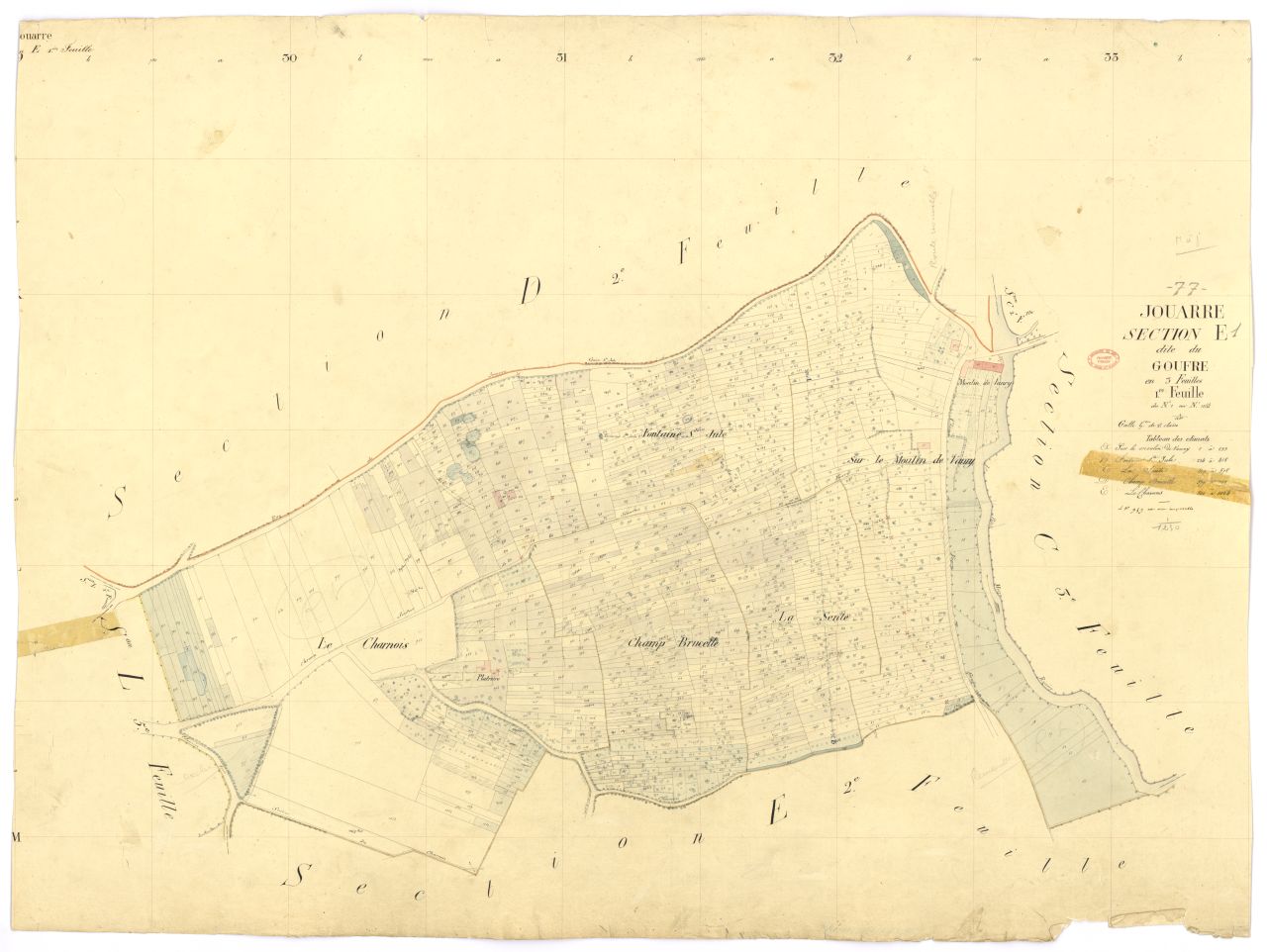 Section E dite du Goufre, en 3 feuilles, 1ere feuille