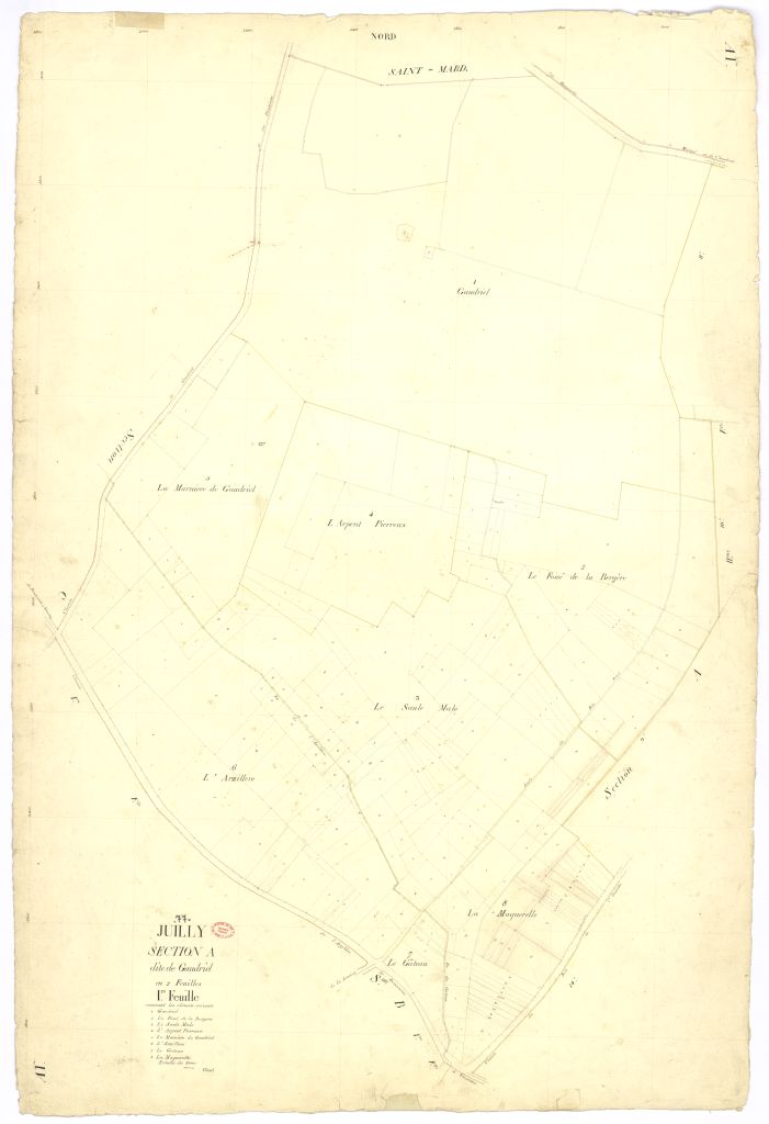 Section A dite de Gaudriel, en 2 feuilles, 1ere feuille