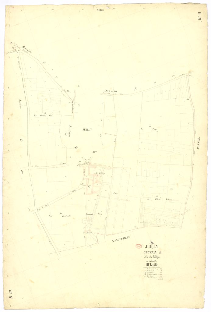 Section B dite du Village, en 3 feuilles, 3eme feuille