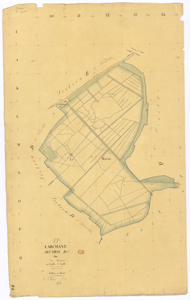 Section D dite du Marais, en 6 feuilles, 1ere feuille