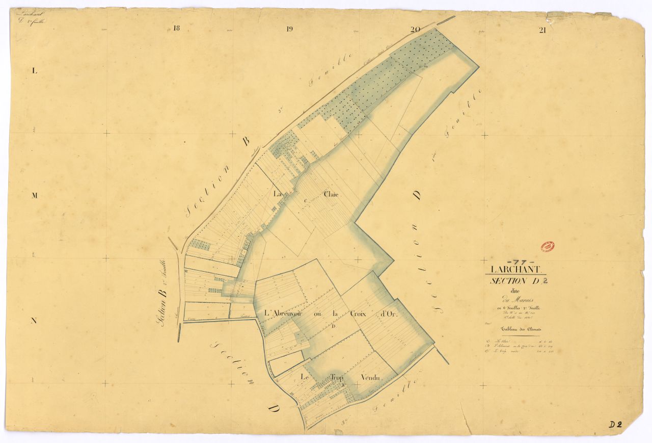 Section D dite du Marais, en 6 feuilles, 2eme feuille
