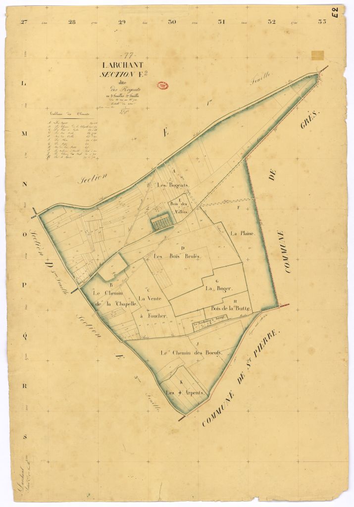 Section E dite de Rogeats, en 3 feuilles, 2eme feuille