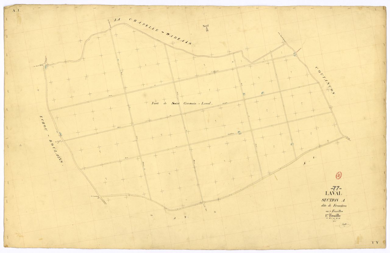 Section A dite de Fresnieres, en 7 feuilles, 1ere feuille