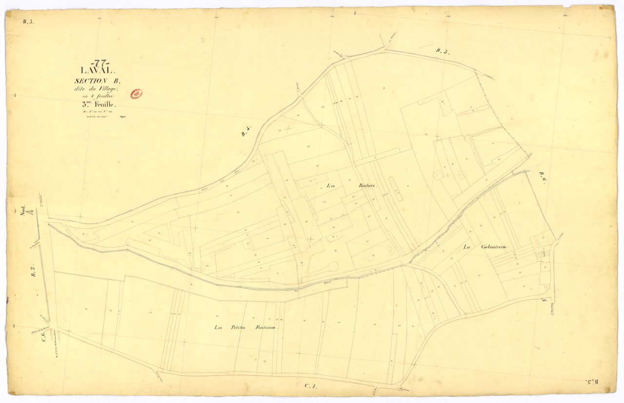 Section B dite du Village, en 8 feuilles, 3eme feuille