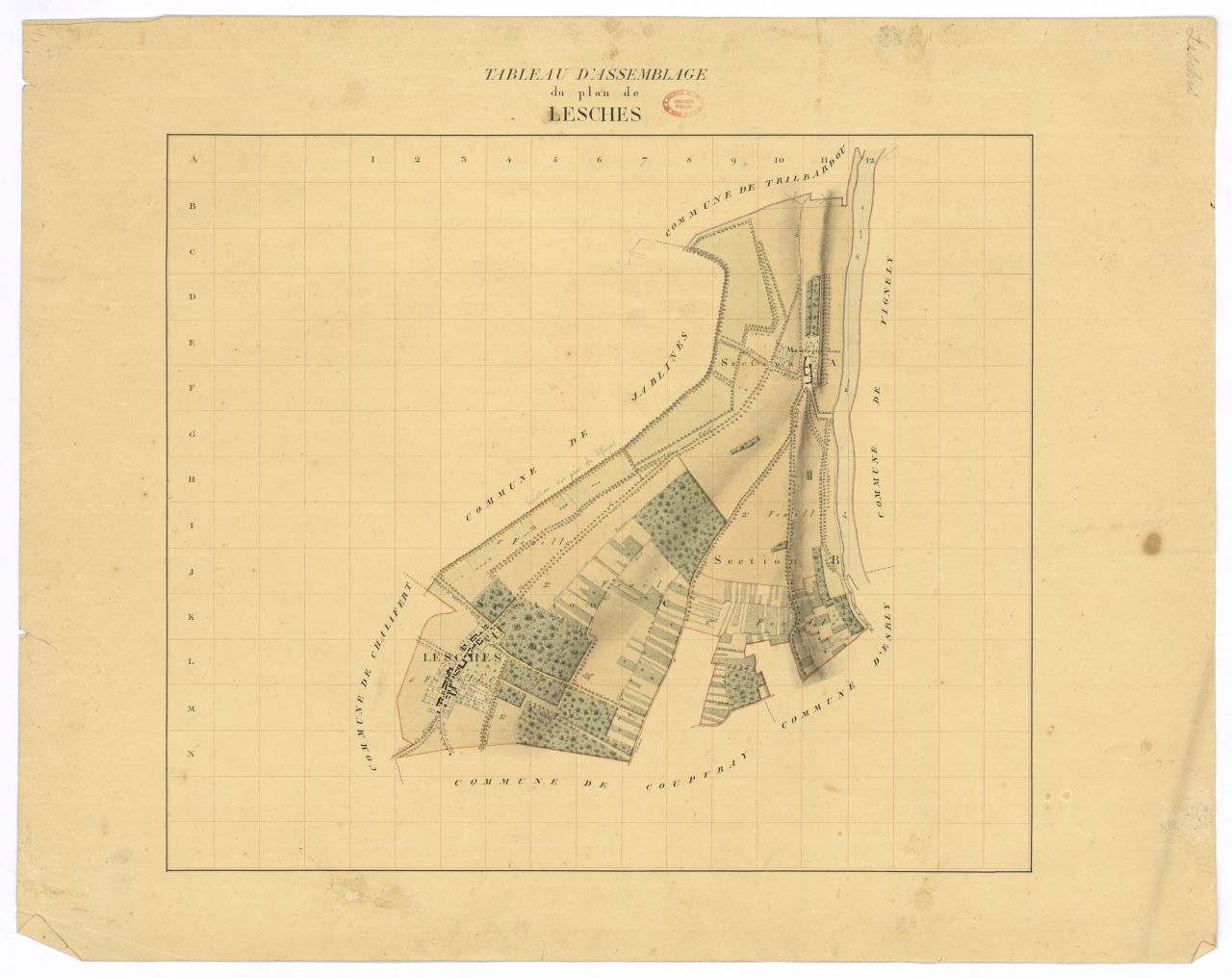 Tableau d'assemblage, 3 sections