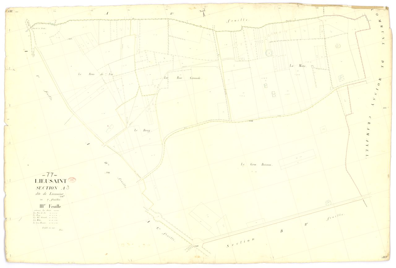 Section A dite de Lieusaint, en 7 feuilles, 3eme feuille