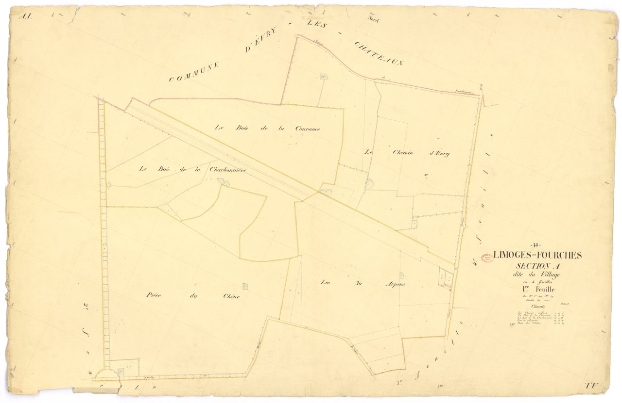 Section A dite du Village, en 4 feuilles, 1ere feuille