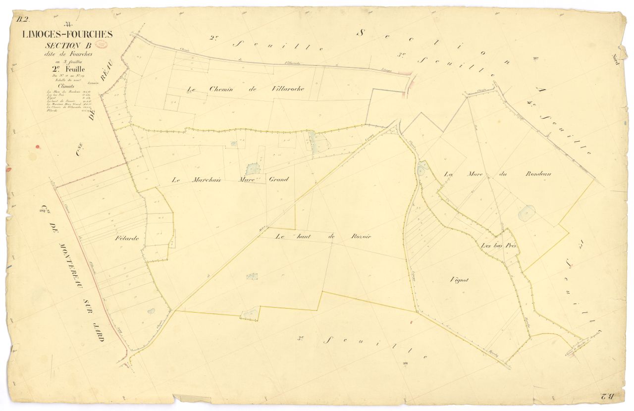 Section B dite de Fourches, en 3 feuilles, 2eme feuille