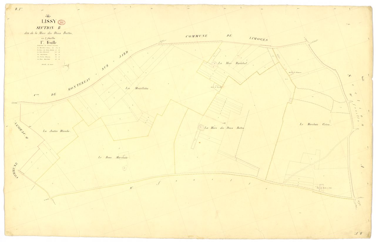 Section B dite de la Mare-des-Deux-Buttes, en 3 feuilles, 1ere feuille