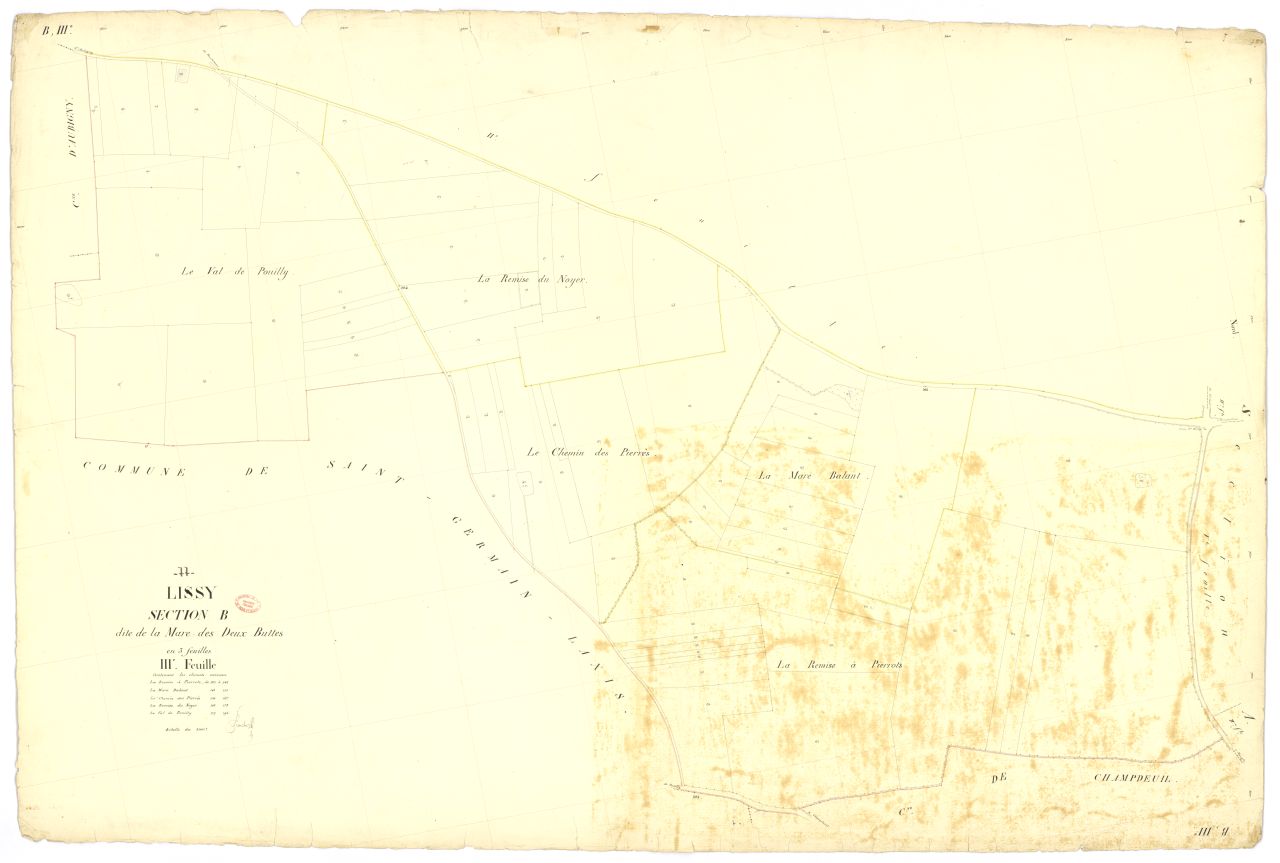 Section B dite de la Mare-des-Deux-Buttes, en 3 feuilles, 3eme feuille