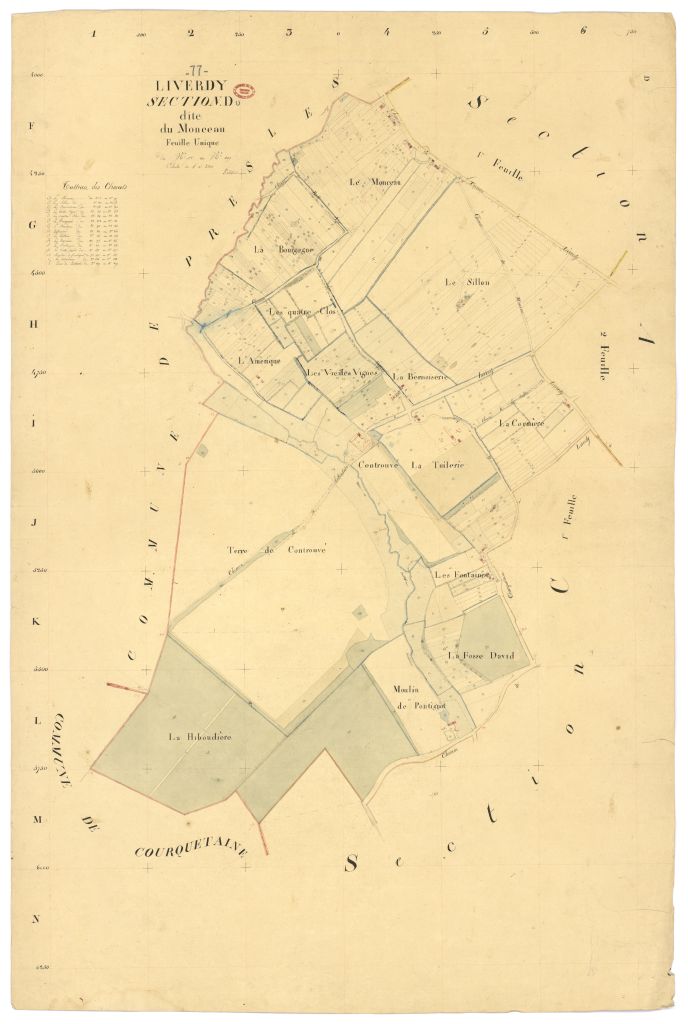 Section D dite de Monceau, feuille unique